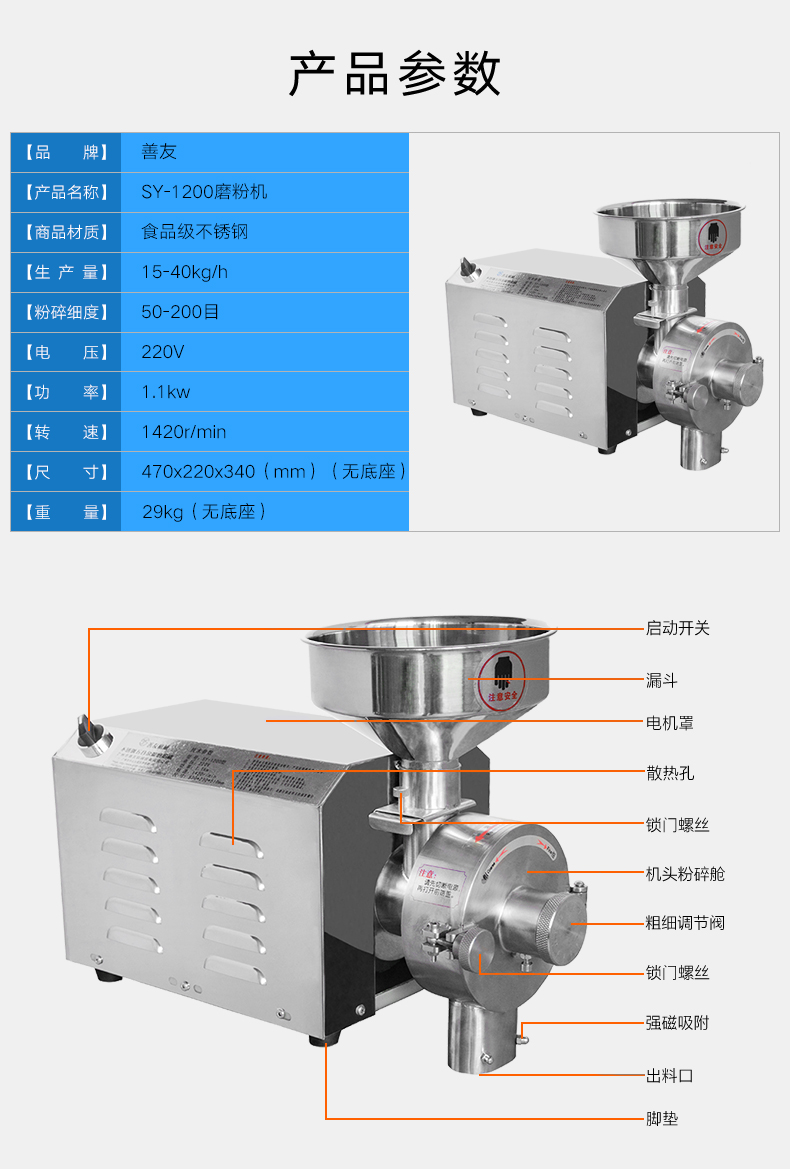 小型五谷雜糧磨粉機